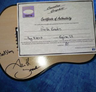 Garth Brooks Hand Signed Autograph Mini Acoustic Guitar 4
