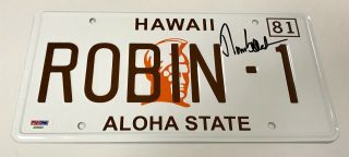 Tom Selleck Magnum Pi Robin 1 Signed Auto Metal License Plate Psa/dna (b)