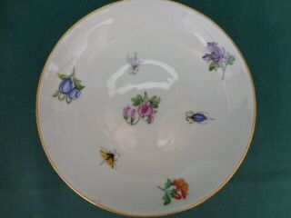 Antique Meissen Crossed Swords Hand Painted Applied Flowers & Bugs Cup & Saucer 2