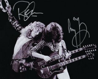 Jimmy Page - Robert Plant - Led Zeppelin Silver Autographed 8 X 10 Photo W/coa