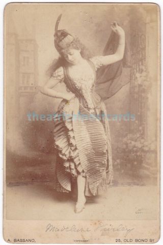 Victorian Stage Actress,  Dancer Madeline Shirley In Costume.  Cabinet Photo