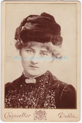 Stage Actress Mary Anderson.  Chancellor,  Dublin Cabinet Photo