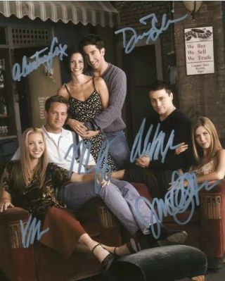 Friends Cast Hand - Signed Autographs Tv Television Comedy Show Six Signatures