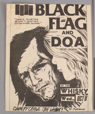 Authentic 1970s Doa & Black Flag Underground Punk Band California Concert Poster