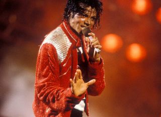Michael Jackson " Victory Tour Red Lamé Beat It Jacket "