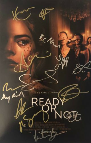 Ready Or Not Signed Poster 11x17 Samara Weaving Exact Photo Proof