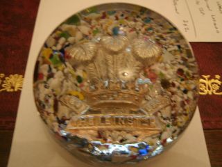 Early Ysart / Vasart Paperweight Prince Of Wales Leinster Regiment