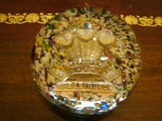Early Ysart / Vasart Paperweight PRINCE OF WALES LEINSTER REGIMENT 4