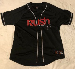 Rush Mens Xl Black Red Concert Tour Baseball Jersey 30th Anniversary 2004 Rare