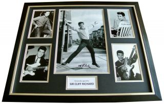 Sir Cliff Richard Signed Framed Huge Photo Autograph Display Shadows Music &