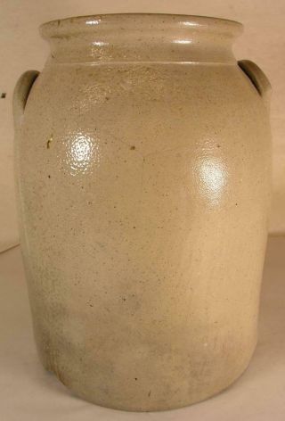 Antique Whately Mass Wells,  Crafts & Wells 3 Gal.  Blue Decorated Stoneware Jar 7