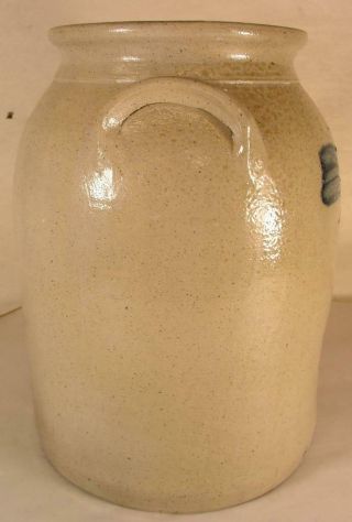 Antique Whately Mass Wells,  Crafts & Wells 3 Gal.  Blue Decorated Stoneware Jar 8