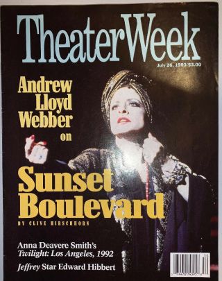 Theater Week Patti Lupone Sunset Blvd Andrew Lloyd Webber 1993