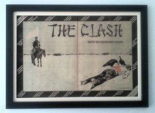The Clash Enough Rope Tour 1978 Red Ink Poster Ad Framed Fast