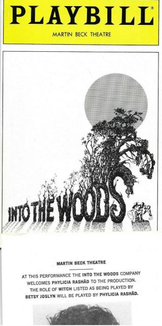 Phylicia Rashad/joanna Gleason/chip Zien - Into The Woods 1988 Playbill
