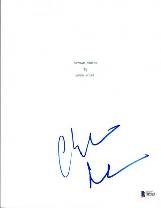 Christian Bale Signed Autographed Batman Begins Movie Script Bas