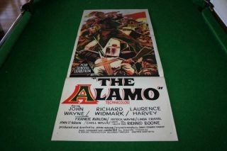 The Alamo John Wayne Rare 1960 Aust Orig Daybill Movie Poster Verygood