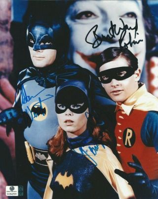 Batman Photo Signed By Adam West,  Burt Ward & Yvonne Craig Batgirl,  W/ 2 Coas
