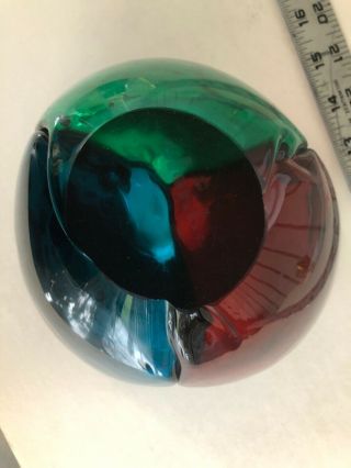 Rare Blenko Tri - Color Art Glass Bowl 5831,  produced Only In 1958 4