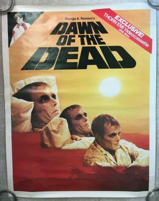 George Romero Dawn Of The Dead Vhs Thorn Emi 1983 Poster Horror Zombie