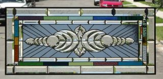 Somewear In Sky - Beveled Stained Glass Panel - 36 1/2 " X 16 1/2 "