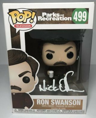 Nick Offerman Ron Swanson Signed Funko Pop Parks And Recreation W/ Exact Proof