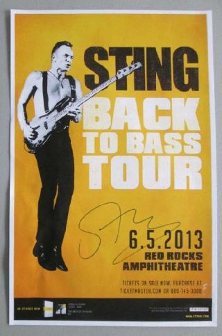 Sting Signed Red Rocks 2013 Concert Poster Autograph Police