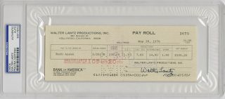 Walter Lantz Signed Check Creator Of Woody Woodpecker Psa/dna Autographed