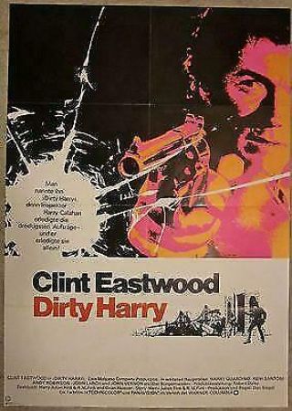 Dirty Harry - Vintage 1971 German Poster - Cool Colors Clint Eastwood Artwork