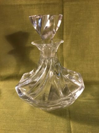 Lalique Crystal Aberdeen Swirl Decanter With Stopper Signed Lalique France 9”