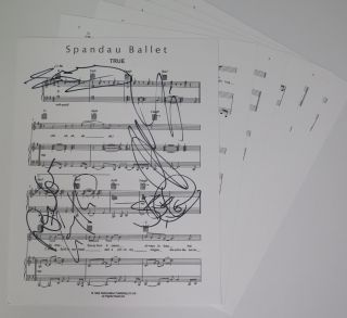Spandau Ballet Signed Autograph " True " Sheet Music By All 5
