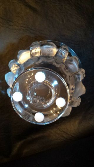 Lalique Dampierre Vase Mirror Finish No Damage with Box and Papers 11