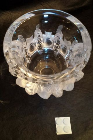Lalique Dampierre Vase Mirror Finish No Damage with Box and Papers 6