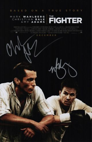 Mark Wahlberg & Christian Bale Signed The Fighter 11x17 Movie Poster