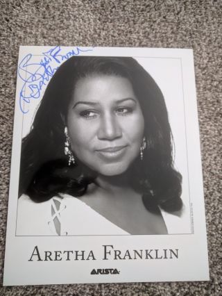 Aretha Franklin Signed Autographed 8x10 Soul Psa/jsa Rare Full Name Promo Photo