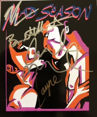 Mad Season Promo Sticker Autographed By Staley Mccready Lanegan Martin