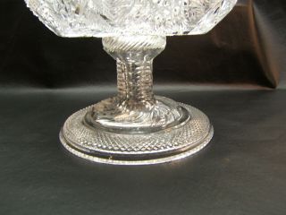 AMERICAN BRILLIANT FOOTED COMPOTE OR PUNCH BOWL EUC HEAVY SAW TOOTH STARS 7