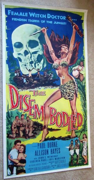 Disembodied 1957 3sht Movie Poster Linen Allison Hayes Vg