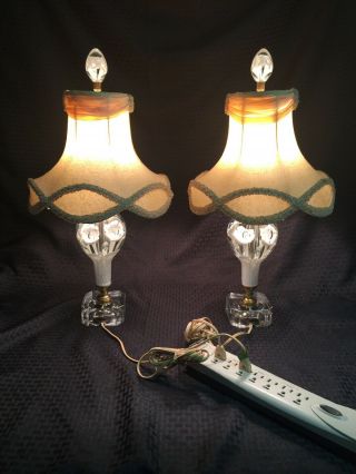 St.  Clair Paperweight Bedroom Boudoir Lamp Pair