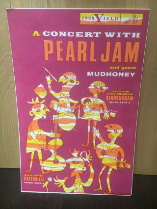 Pearl Jam Birmingham 1998 Poster - Yield Tour