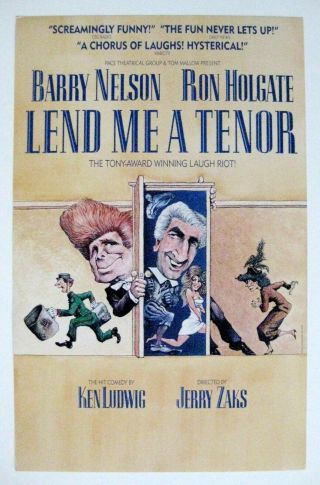 Theater Poster Window Card Lend Me A Tenor Barry Nelson Ron Holgate