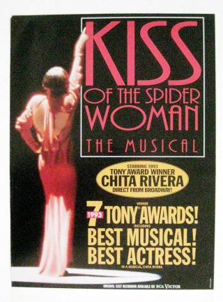 Theater Poster Window Card Kiss Of The Spider Woman Chita Rivera
