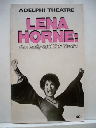 Lena Horne The Lady And Her Music Playbill Adelphi Theatre London 1984
