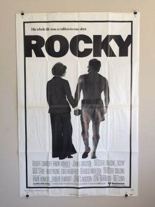 Rocky Folded One Sheet Movie Poster 1977,  Nss Style,  Sylvester Stallone