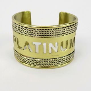 Miranda Lambert Rustic Cuff Gold - Colored " Platnium " Cut Out Thick Cuff