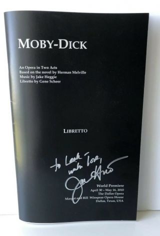 Jake Heggie World Premiere Moby - Dick Libretto Dallas Opera Stephen Costello 2010