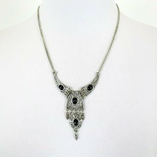 Miranda Lambert Freedom Silver - Colored Black Stone Pendant Necklace