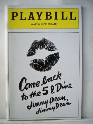 Come Back To The 5 & Dime Playbill Cher / Karen Black / Kathy Bates Nyc 1982