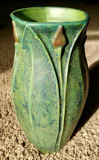 The Art And Clay Crafts Company Pottery Vase Sf Jamerick Greuby Matte Green 2003