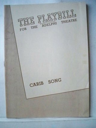Carib Song Playbill Katherine Dunham / Avon Long / Eartha Kitt Flop Nyc 1945